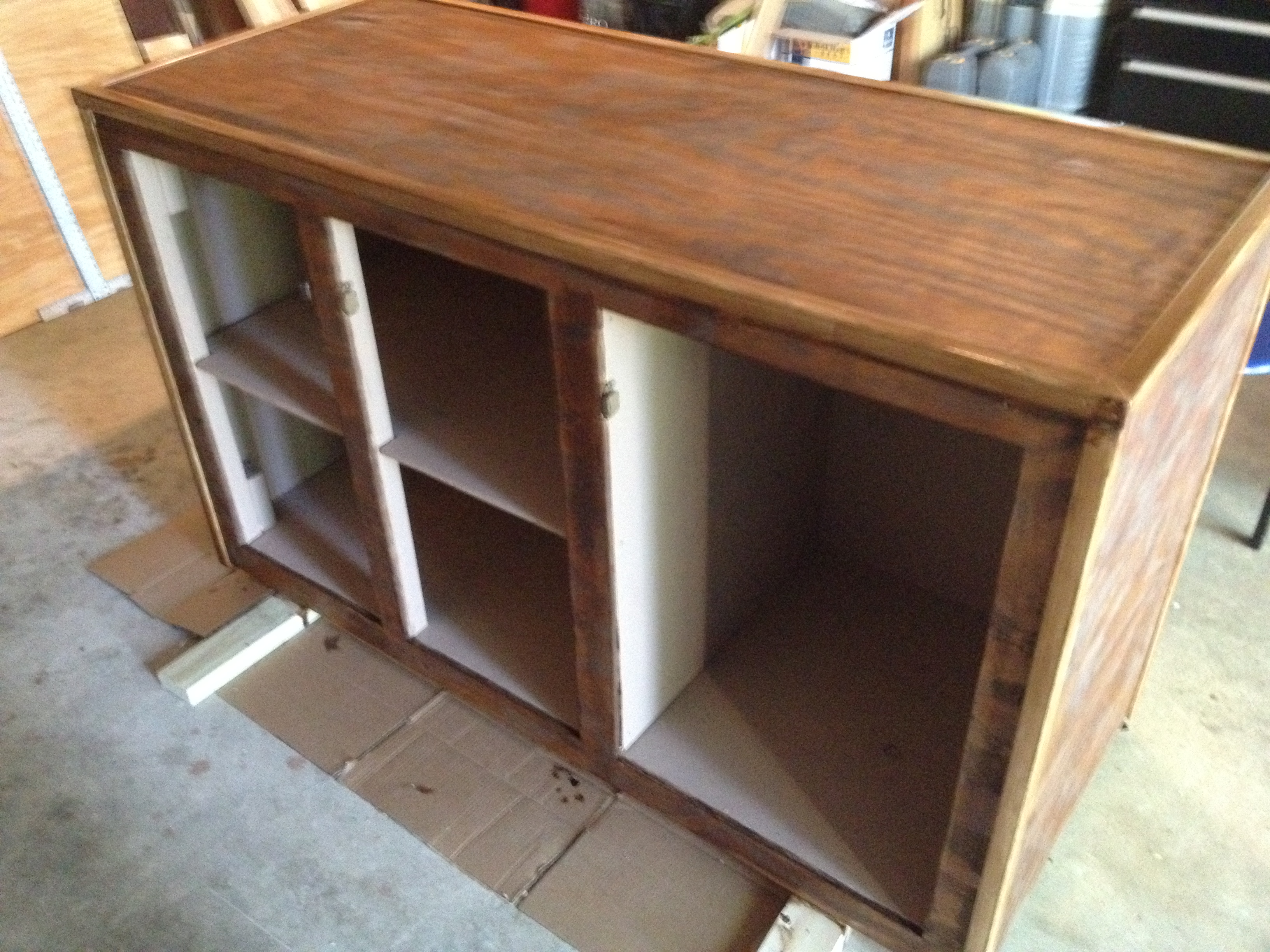 A cabinet that matches the bar